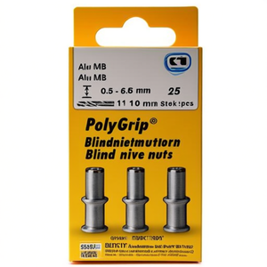 GESIPA PolyGrip 9 X 18 มม. M6 น็อตยึดอะลูมิเนียมแบบตาบอด ชุด 25 ชิ้น - Product Image 3
