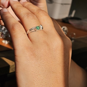 แหวนเงินดวงจันทร์ทันสมัยพร้อมฝังอัญมณีเครื่องประดับที่ดีสำหรับงานแต่งงานงานหมั้นขายส่ง - Product Image 2