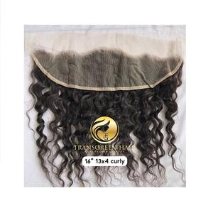 100% non transformé brut indien Temple vierge en gros meilleur produit de qualité supérieure 13x4 naturel bouclés frontal extensions de cheveux humains - Product Image 1