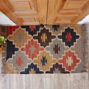 Top Quality New Design Wool Jute Kilim <b>Mats</b> Embroidered Floral Pattern <b>Door</b> <b>Mats</b> for Home Living Room Garden Hotel - Product Image 5