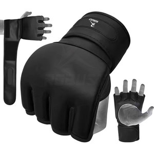 Gants de MMA en cuir pour la remise en forme et l'entraînement de boxe, matériau respirant, fermeture antidérapante à scratch - Product Image 3