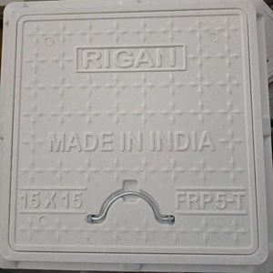 Couverture de regard carrée en FRP gris 21x21 pour la sécurité routière, résistante à la corrosion et aux produits chimiques, pour réservoir d'inspection routière Shree Devam - Product Image 1