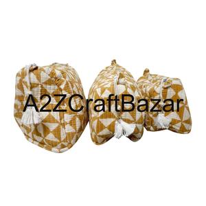 Eco-Friendly Cotton Fabric Vintage Soft Handle Cosmetic Bags Tassel Zipper Closure Fashion Design Reusable Lightweight - Product Image 2