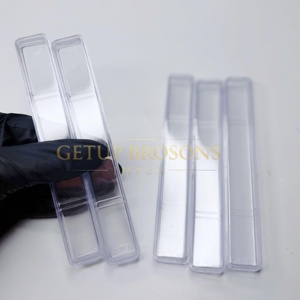 Tubes transparents personnalisés faits à la main, emballage lisse, couleur et logo personnalisés pour instruments de soins personnels, pinces à cils. - Product Image 5