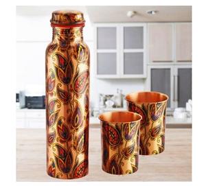 Botella de agua multicolor hecha a mano en Moradabad Regalo personalizado con alta capacidad - Product Image 6