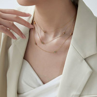 Collier tendance personnalisé en acier inoxydable 316L plaqué or 14k 18k PVD, collier à 3 couches pour femmes, vente en gros