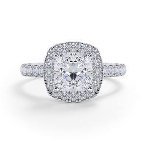 E Color Coussin Cut Lab Grown Diamond Halo Bague de fiançailles VVS Clarity Belle bague en argent sterling 925 pour femme Cadeau pour elle - Product Image 3