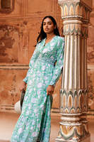 Gaun Maxi Boho Floral Musim Panas Wanita Ramah Lingkungan 100% Katun Kancing Santai Sundress V-neck Kantong Samping Ganda Pinggang Alami Y2K
