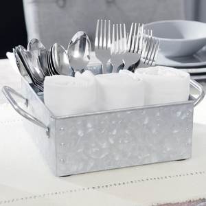 Vintage Galvanized <b>Iron</b> Cutlery Holder Tabletop <b>Storage</b> Rack Sustainable Multifunction Customizable Kitchen Utensils Holder - Product Image 6