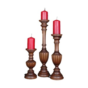 Lot de 3 bougeoirs décoratifs pour décoration de mariage, décoration de table antique, dernier modèle, pilier et décoration intérieure - Product Image 1