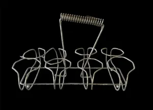 Soporte para bebidas de 8 tazas de oro vintage, soporte MCM, alambre de Metal de estilo de mediados de siglo para decoración del hogar - Product Image 2