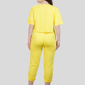 Conjunto de ropa deportiva activa de Invierno para mujer, logotipo personalizado, gimnasio y Yoga, Top corto de manga larga, pantalones cortos, transpirable, patrón sólido, logotipo para mujer - Product Image 6