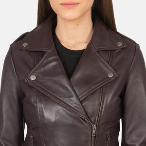 Chaqueta de cuero estándar de mujer de diseño elegante con forro de lana transpirable de alta calidad al por mayor logotipo personalizado temporada de invierno listo crudo - Product Image 5