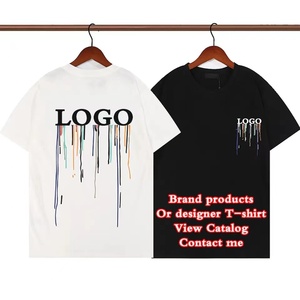 Venta al por mayor personalizado más tamaño 100% algodón Hip-hop calle lujo famoso diseñador de la marca camiseta para los hombres - Product Image 4