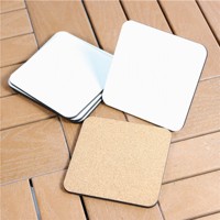 CARB P2 EN71 Zertifizierter Quadratischer 90x90mm Sublimations-Untersetzer aus MDF mit 4mm Korkrückseite, Individuelles Logo, Hitzepress-Tassenuntersetzer MDFSUB