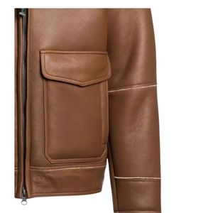 Chaqueta de Invierno Original de Piel de Oveja para Hombre, Cuello Alto, Logotipo Frontal, Impermeable, Ecológica, Servicio OEM, Antibacteriana - Product Image 4