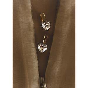 Rosette Black Rhodium Heart Shaped Diamond <b>Earrings</b> - Product Image 3