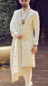 Trendy-Designer & Elegant Embroidery on Sherwani & <b>Pant</b> with Embellished crystal glass beads, Dabka, Resham, kasab work=2025 - Product Image 2