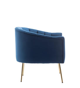 Modern <b>Velvet</b> Fabric Reclining Armchair with Golden Legs Luxury Restaurant Dinning Room and Cafe <b>Chairs</b> - Product Image 3