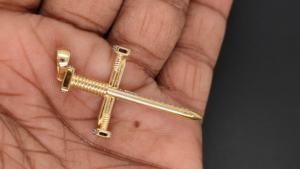 จี้เพชรทรงกากบาท เพชรธรรมชาติทรงกลมสีขาว ทอง 10k/14k/18k สีเหลือง/ขาว/โรสโกลด์ จี้และชาร์ม - Product Image 4