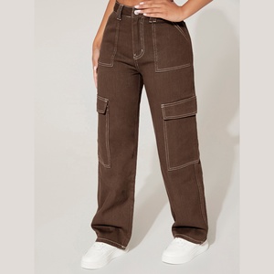 2025 Wholesale Custom New Fashion Pants for <b>Women</b> Plus Size Trousers <b>Straight</b> <b>Legs</b> <b>Women's</b> Cargo Pants - Product Image 3