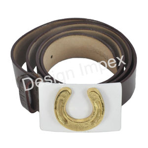 Logo Printed <b>Buckle</b> Belt at Low Discount Made in India Genuine Cow <b>Buckle</b> Belts Custom Designs Acceptable Natural Belt - Product Image 3