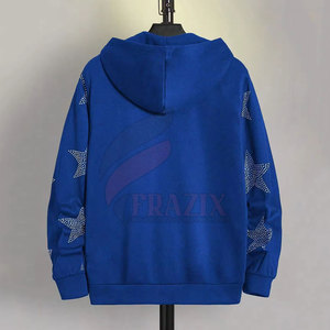 Hombres Mejor Moda Desgaste Diseña Tu Propio Logotipo Hombres Cremallera Rhinestone Sudaderas Algodón Mezclado Cremallera Rhinestone Sudaderas - Product Image 2