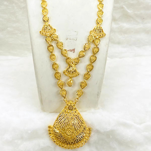 ชุดสร้อยคอเครื่องประดับแฟชั่นสไตล์วินเทจดูไบ24K ชุดต่างหูกำไลเข็มกลัดวัสดุทองแดงสำหรับบัลแกเรีย - Product Image 1