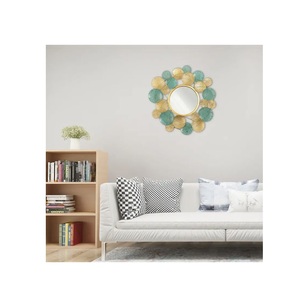 Espejo de pared decorativo hecho a mano Marco de metal chapado en oro único Espejo de pared hecho a mano del fabricante saludable - Product Image 2