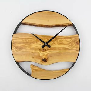 Horloge murale en MDF de style antique avec tronc d'arbre Design scandinave unique pour un vase mural écologique et minimaliste pour le Ramadan - Product Image 6