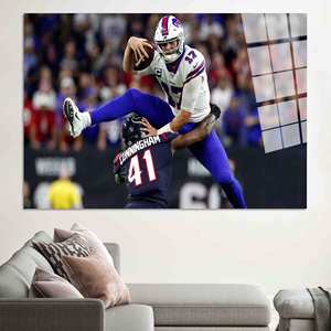 Impresión en Lienzo de Josh Allen de los Buffalo Bills: Decoración para Habitación Infantil, Arte en Vidrio Templado - Product Image 1