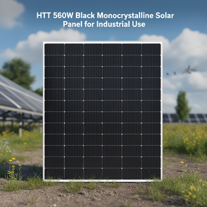 แผงโซลาร์เซลล์โมโนคริสตัลไลน์สีดำ HJT 560W สำหรับใช้งานในอุตสาหกรรม - Product Image 3