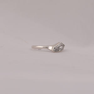 Luxury 1.50 Carat Coffin Cut CVD Lab Grown Diamond <b>Solitaire</b> Bezel Setting <b>Ring</b> Classic Engagement <b>Ring</b> 18KT White Gold Plating - Product Image 5