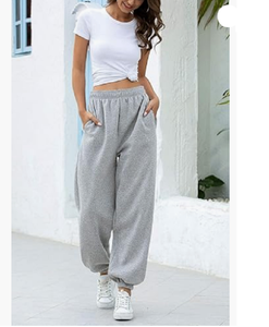 Pantalon de survêtement taille haute en coton respirant pour femmes coupe ample Active Cargo Joggers Baggy pantalon décontracté pour la salle de sport pour toutes les saisons - Product Image 1