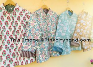 Chaquetas Vintage hechas a mano, Abrigo acolchado de algodón puro, chaquetas estampadas en bloque, abrigo de invierno bohemio, abrigos reversibles para mujer - Product Image 6