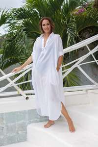 Automne nouveau décontracté couleur unie à manches longues chemise en coton lâche simple boutonnage surdimensionné longue chemise robe pour les femmes - Product Image 6