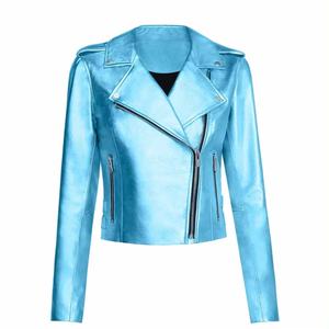 Veste en cuir de vachette d'hiver de couleur de ciel Unique de Style tendance de haute qualité pour les femmes veste d'hiver imperméable à la mode - Product Image 1