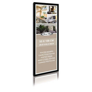 Black Wood Decor Poster Frame 53 X 158 cm MDF <b>Mirror</b> Frame <b>for</b> A3 Photos Display Square Pattern 12x16 or A4 Sizes Available - Product Image 1