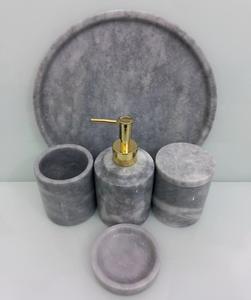 Ensemble de salle de bain en marbre de bonne qualité de 5pcs ensemble de salle de bain au design moderne de luxe ensemble de salle de bain au prix le plus bas - Product Image 6