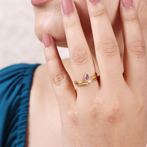 Anillo de bodas de plata de ley 925 más vendido, chapado en oro clásico con piedras preciosas de amatista, anillos finos para regalo de joyería de aniversario - Product Image 2