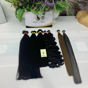 Extensions de cheveux humains vierges vietnamiens à la kératine droite et ondulée de 20 pouces de haute qualité - Product Image 1