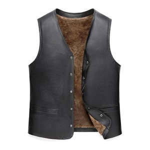 Gilet de motard en cuir véritable pour homme avec fermeture à boutons pour la conduite à moto, personnalisable, vente en gros, fabricant pakistanais - Product Image 1