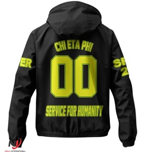Custom Wholesale Chi Eta Phi Men's Waterproof Outdoor Jackets <b>Wind</b> Breaker with polyester Warmth Polyester Zipper jacket - Product Image 3