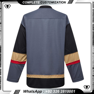 เสื้อเจอร์ซีย์ทีมฮ็อกกี้น้ำแข็งของผู้ชายเสื้อเจอร์ซีย์แขนยาวปักซับลิเมชันแนววินเทจ - Product Image 2