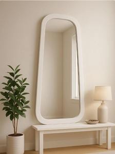 Miroir rond de pleine longueur en bois rustique Art déco fait à la main Décoration d'intérieur minimaliste écologique Prix ​​abordable - Product Image 4