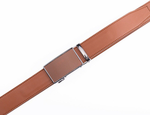 Cinturón de cuero genuino para hombre al por mayor cinturón de trinquete sin agujeros cinturón de hebilla automática ajustable hecho por Isha Industry - Product Image 4