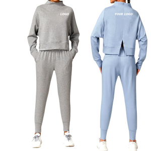 Conjunto Deportivo de Invierno para Mujer, 2 Piezas, Sudadera con Capucha de Manga Larga y Pantalones Jogger, Tejido Grueso, Secado Rápido y Transpirable - Product Image 1