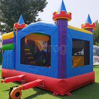 Château gonflable 3-en-1 avec toboggan, piscine à balles, pour utilisation humide ou sèche, idéal pour les fêtes d'anniversaire