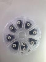 Boîte de cils pré-faits en éventail 2D-10D, volume, base pointue, longueurs mixtes, poils synthétiques, 1200 éventails/boîte, semi-faits à la main, personnalisables