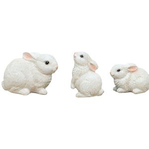 Conejo blanco esculpido Showpieces Conejo fundido hecho a mano Conejito Objetos decorativos y modelos de escultura Mejores precios - Product Image 1